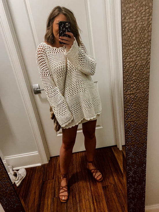 Show Me Your MuMu Other - Show Me Your MuMu Cream Crochet Swim Coverup